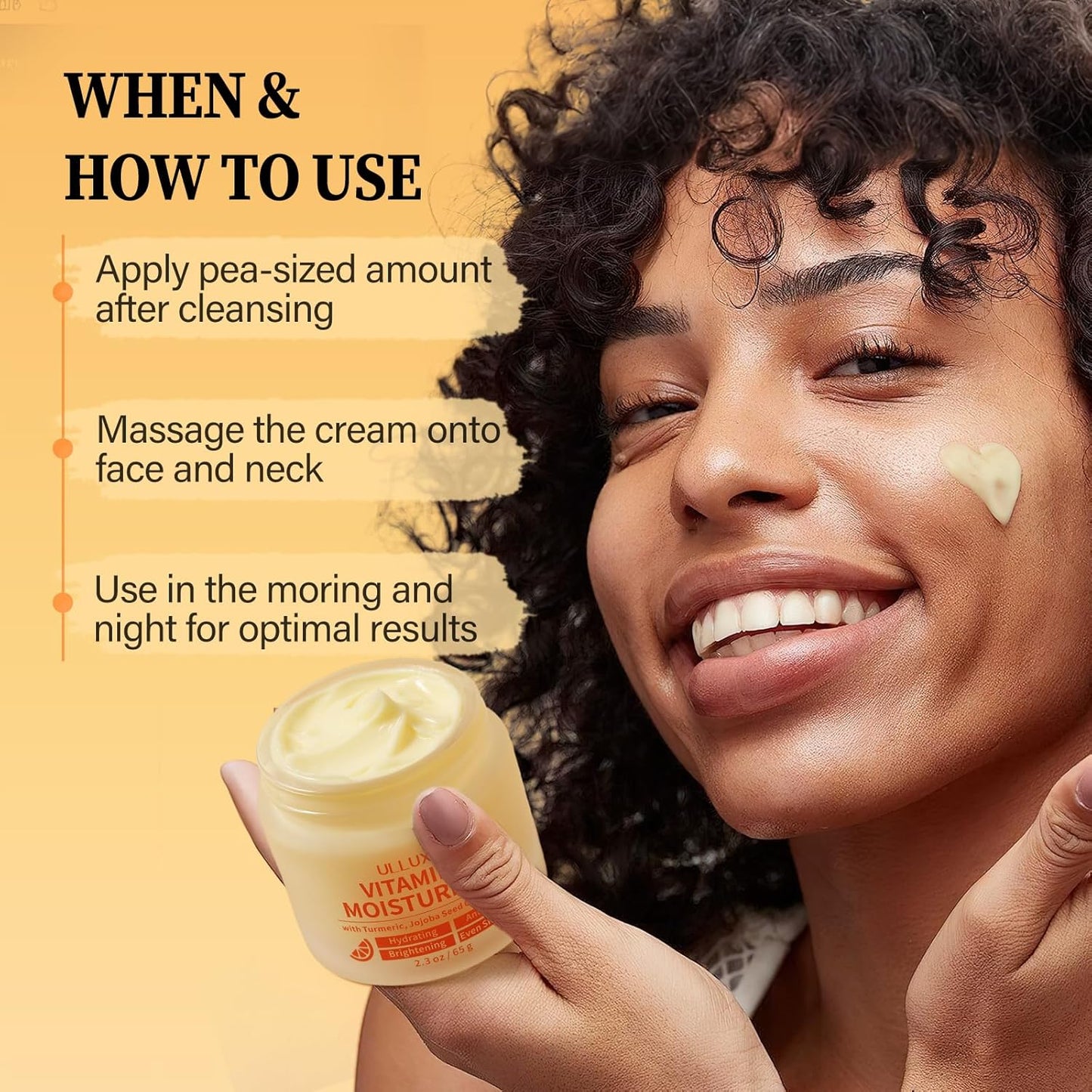 Skiennix Vitamin C Face Moisturizer - Brightening Anti-Aging Cream with Turmeric & Niacinamide, 2.3 Oz