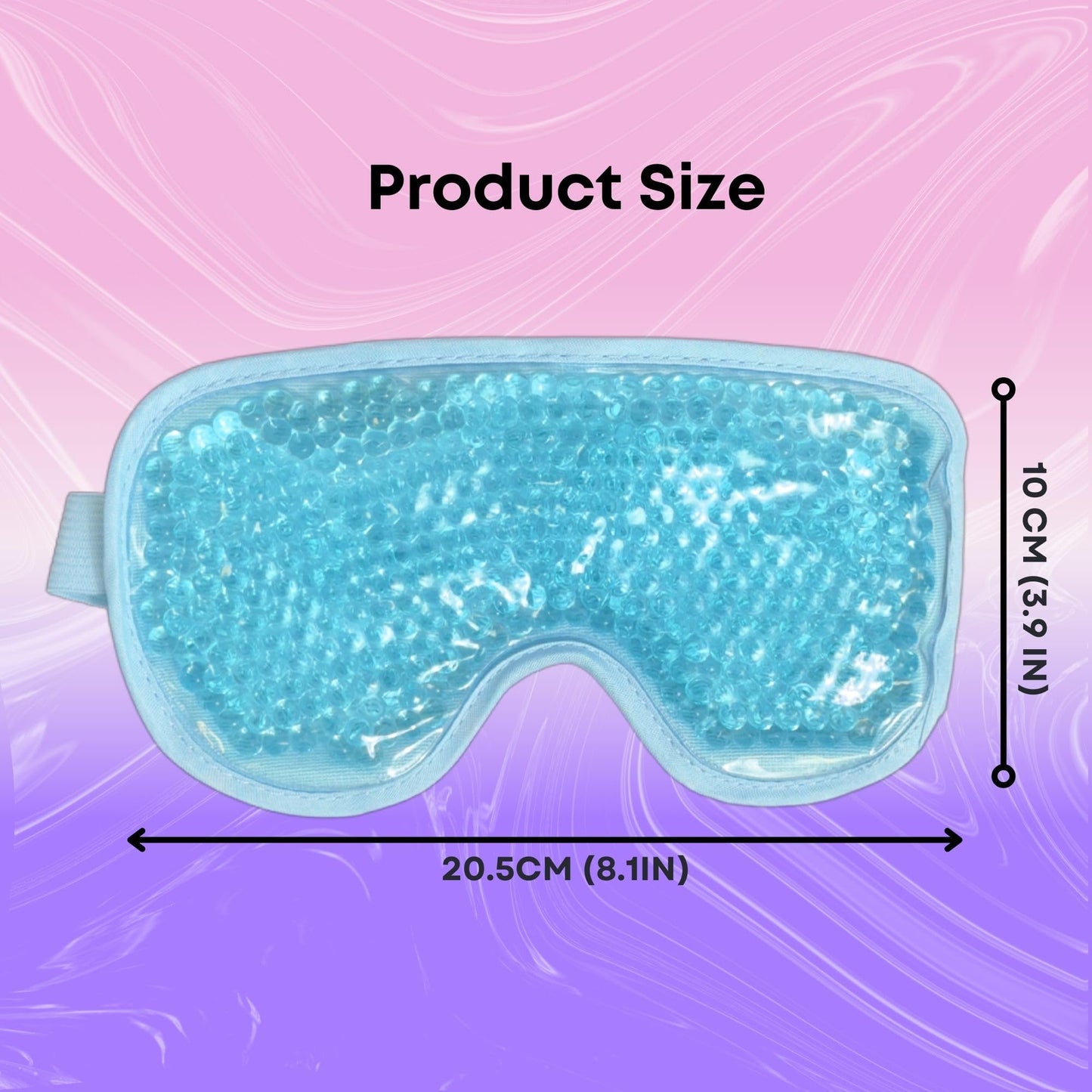 Cooling Gel Bead Eye Mask - Reusable Eye Mask with Cooling Gel for Puffiness, Migraines, Headaches & Post-Surgery Relief - Cold Eye Mask for Puffy Eyes & Relaxation (Light Blue)