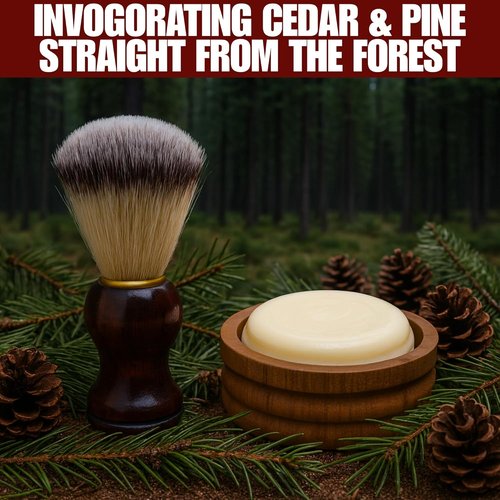 G.B.S GENTS Men's Classic Wooden Shaving Set - Brush, Stand & 3.5-Inch Soap Bowl