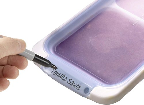 PrepWorks | Dishwasher Safe 1-Cup Food Storage Pod Tray with Silicone Lid - Blue & White