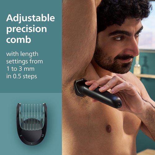 Philips Norelco Body Groomer 5000 Series - Dual 100% Showerproof Hair Trimmer & Shaver for Men | BG5495/50