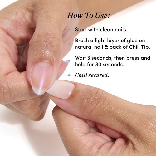 Chillhouse - Tips On, Brush on Nail Glue - Extra-Strong & Long-Lasting - Clean Brush Applicator - Glue for Press On Nails - Extra Long Hold - Easy to Use - Women Owned - Beauty & Self Care - .05 fl oz