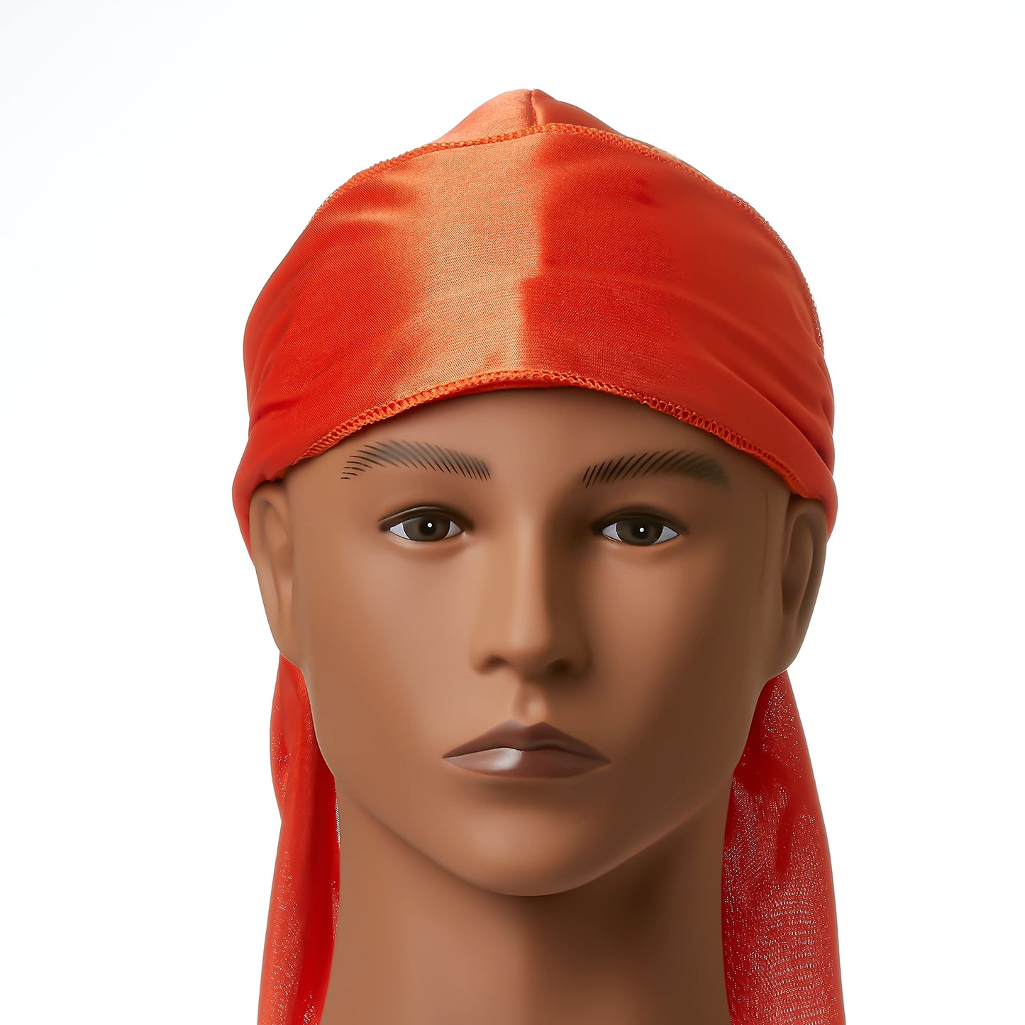 KISS Red Power Wave Silky Satin Durag Extra Long Tails (Orange)