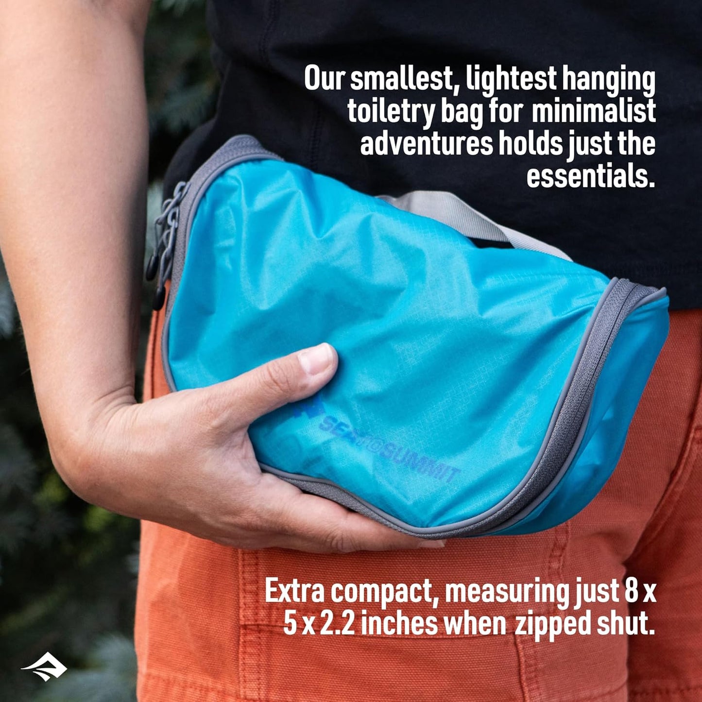 Sea to Summit Small Hanging Toiletry Bag - Compact Travel Organizer for Minimalist Adventures | Spicy Orange