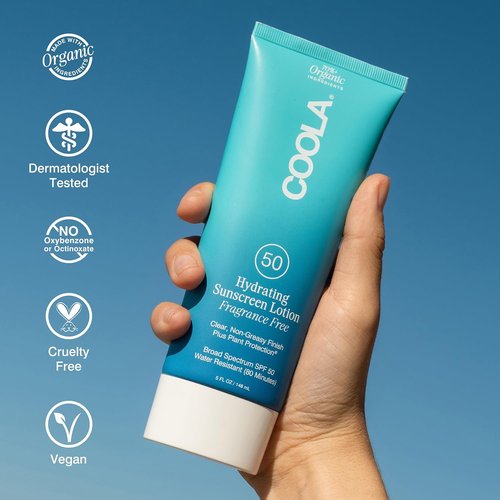 COOLA Organic Sunscreen SPF 50 - Vegan & Gluten-Free Body Lotion for Daily Protection | 5 Fl Oz