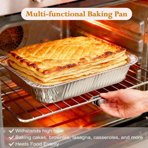 Aluminum Foil Pans 9x13 - 40 Pack Disposable Deep Steam Table Pans for Baking, Roasting & Food Storage