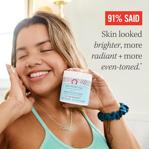First Aid Beauty Facial Radiance Pads - Exfoliating AHA Treatment | 28 Count for Glowing Skin