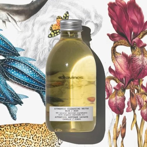 Davines Authentic Cleansing Nectar - Multi-Functional Shampoo & Body Wash | Gentle Oil-Based Cleanser with 98% Natural Ingredients - 9.47 Fl Oz