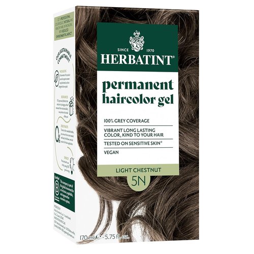 Herbatint Permanent Hair Dye - 5N Light Chestnut | 100% Gray Coverage, Ammonia-Free & Vegan - 5.75 fl oz