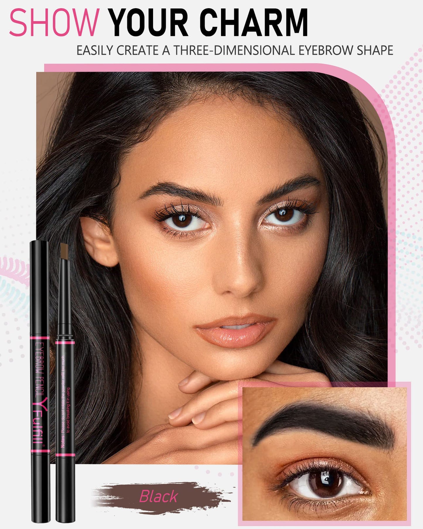 Yfulfill Black Eyebrow Pencil - Women's Waterproof Brow Pencils