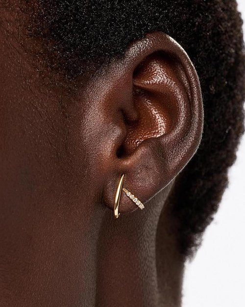 MUMREUES Gold Earrings - Trendy 14K Gold Plated Studs | Dainty Hypoallergenic CZ Jewelry for Women