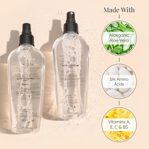 Aloette Nutri-Hydrating Mist After Sun Spray - Aloe Vera Facial & Body Mist with Vitamins A, C, E & B5 - 8oz for Glowing Skin