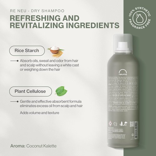 Neuma Re Neu Dry Shampoo - Talc-Free, Fast-Absorbing Volumizing Formula | 6 Fl. Oz., Coconut Kalette Scent