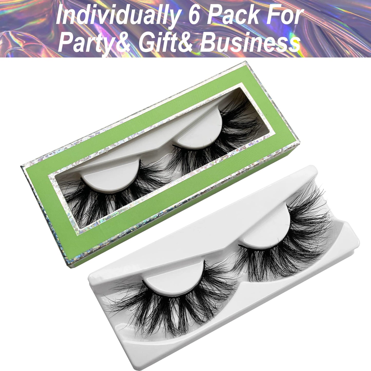 Mink Lashes Bulk 22mm Lashes Fluffy Yasnai Eyelashes, Real Mink Lashes 6 Pairs Pack 9D Long Wispy EyeLashes Wholesale