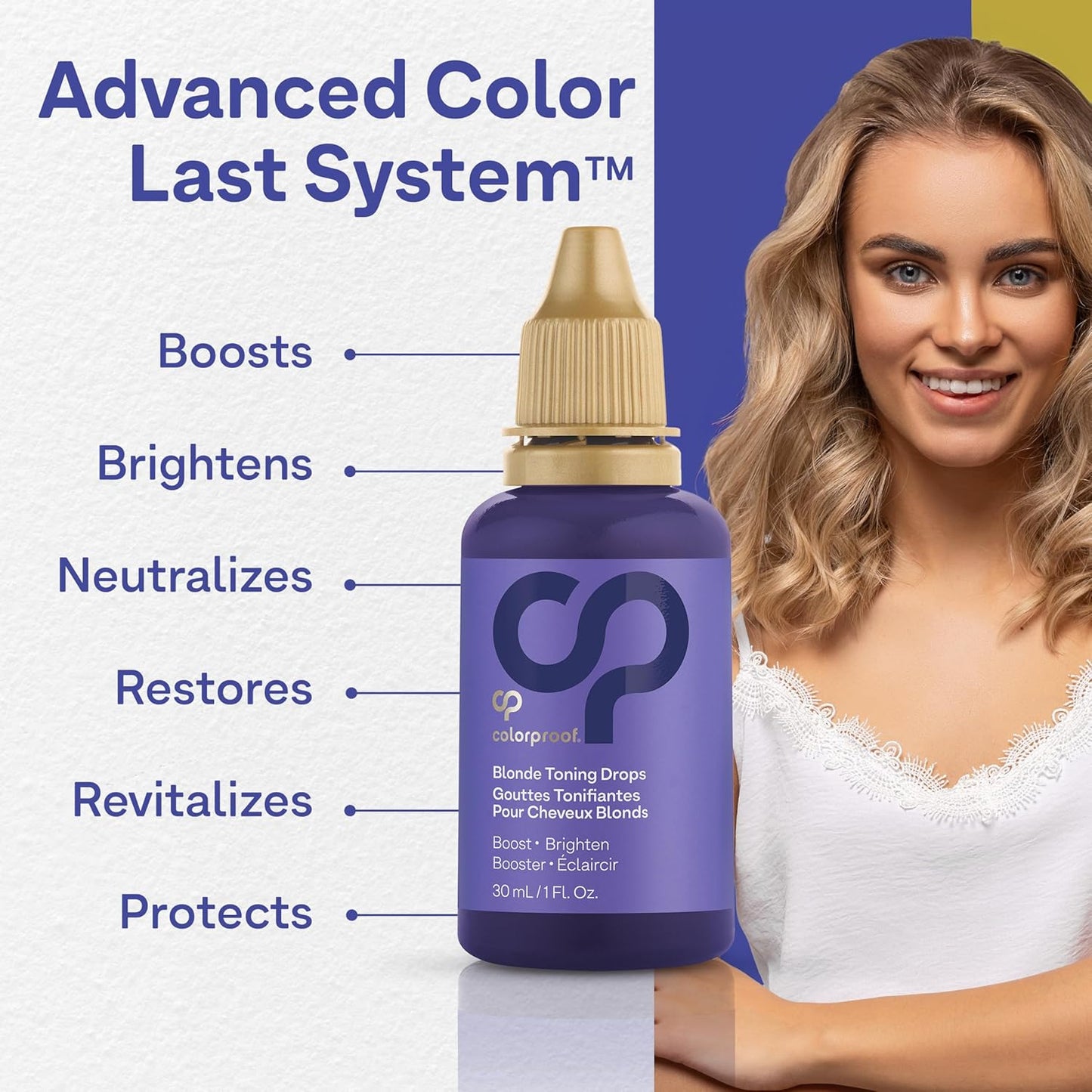 Colorproof Toning Drops - Highly Pigmented Toner for Blonde Hair | 1 Fl. Oz. with Citrus, Jasmine & Coconut Milk Scent