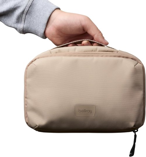 Bellroy Hanging Toiletry Kit - 3L Travel Toiletry Bag for Men & Women | Stylish Stone Color