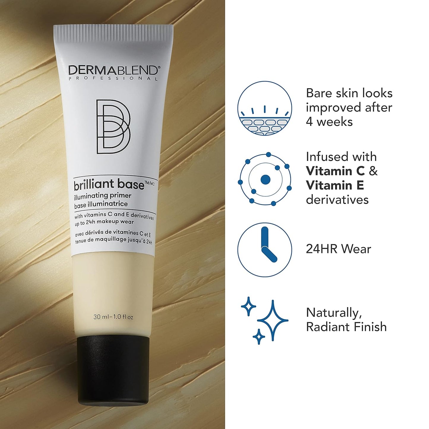 Dermablend Illuminating Primer - Radiant Face Makeup with Niacinamide & Shea Butter, 1 Fl Oz