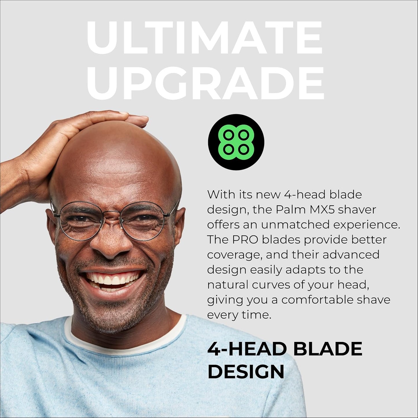 Skull Shaver - Palm MX5 Head & Face Shaver - Effortless Smooth Shave Experience