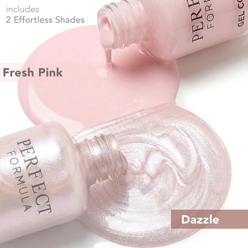 Perfect Formula Gel Coat Color Duo - Fresh Pink & Dazzle | Nail Strengthener & Keratin Repair Treatment, 2 Piece Set, 0.27 oz