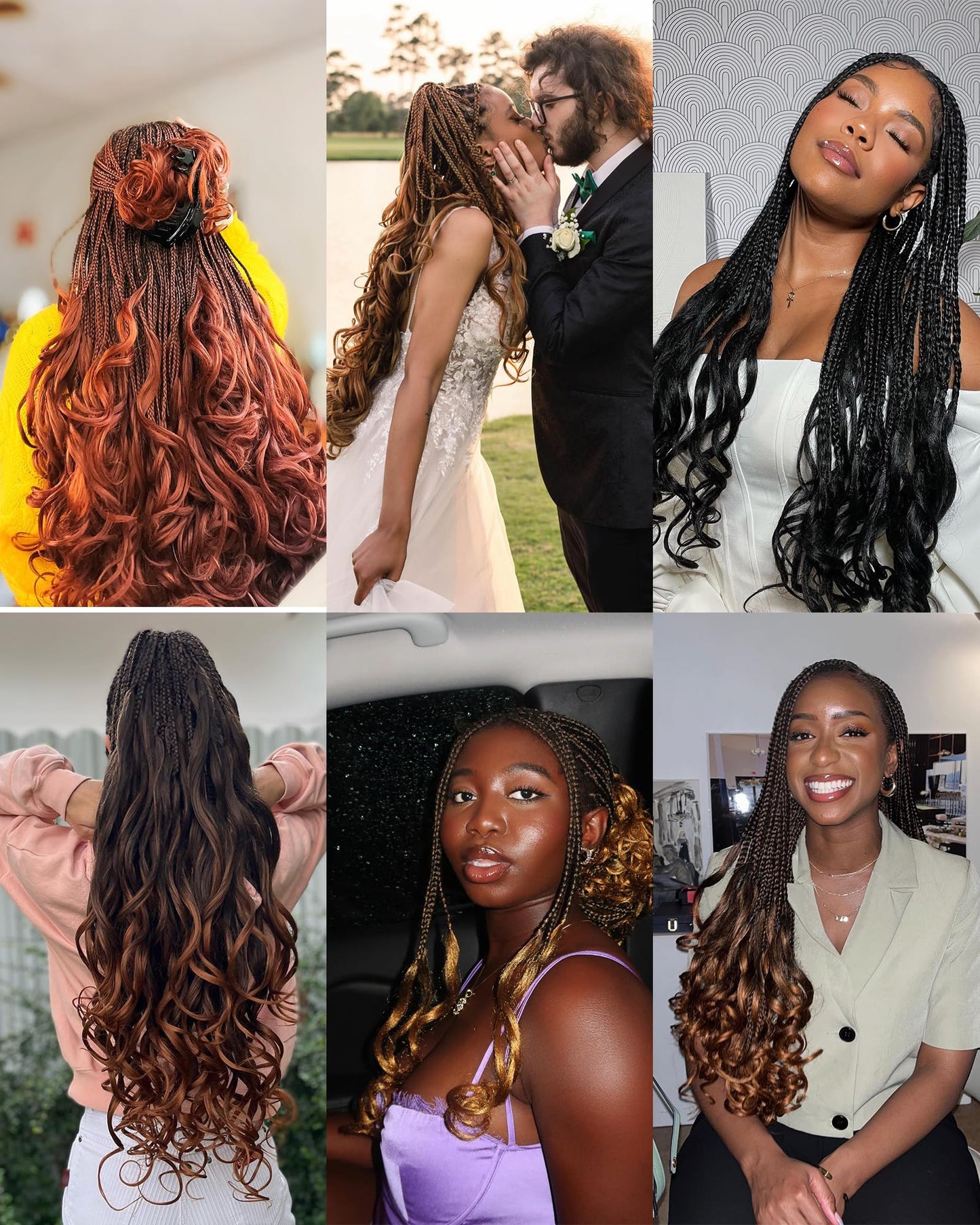 French Curl Braiding Hair Jet Black 10 Inch Wavy Braiding Hair Pre Stretched 8 Packs Long Curly Braiding Hair with Curly Ends French Curls Braiding Hair for Kids (20 Inch,1)