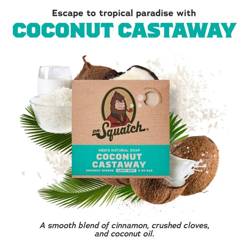 Dr. Squatch Natural Men’s Bar Soap - Cold Process Body Soap Bar with Natural Oils - Gifts for Men - Coconut Castaway, Fresh Falls, Cool Fresh Aloe, Grapefruit IPA & more (5 oz, 10-Pack)