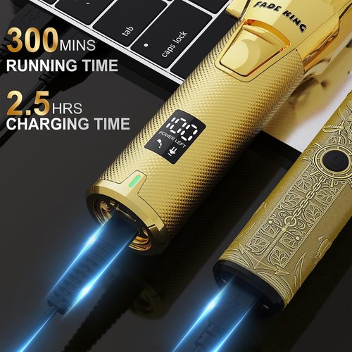 FADEKING® Professional Hair Clippers - Cordless Barber Clippers & Beard Trimmer Set | Precision Grooming Kit for Men