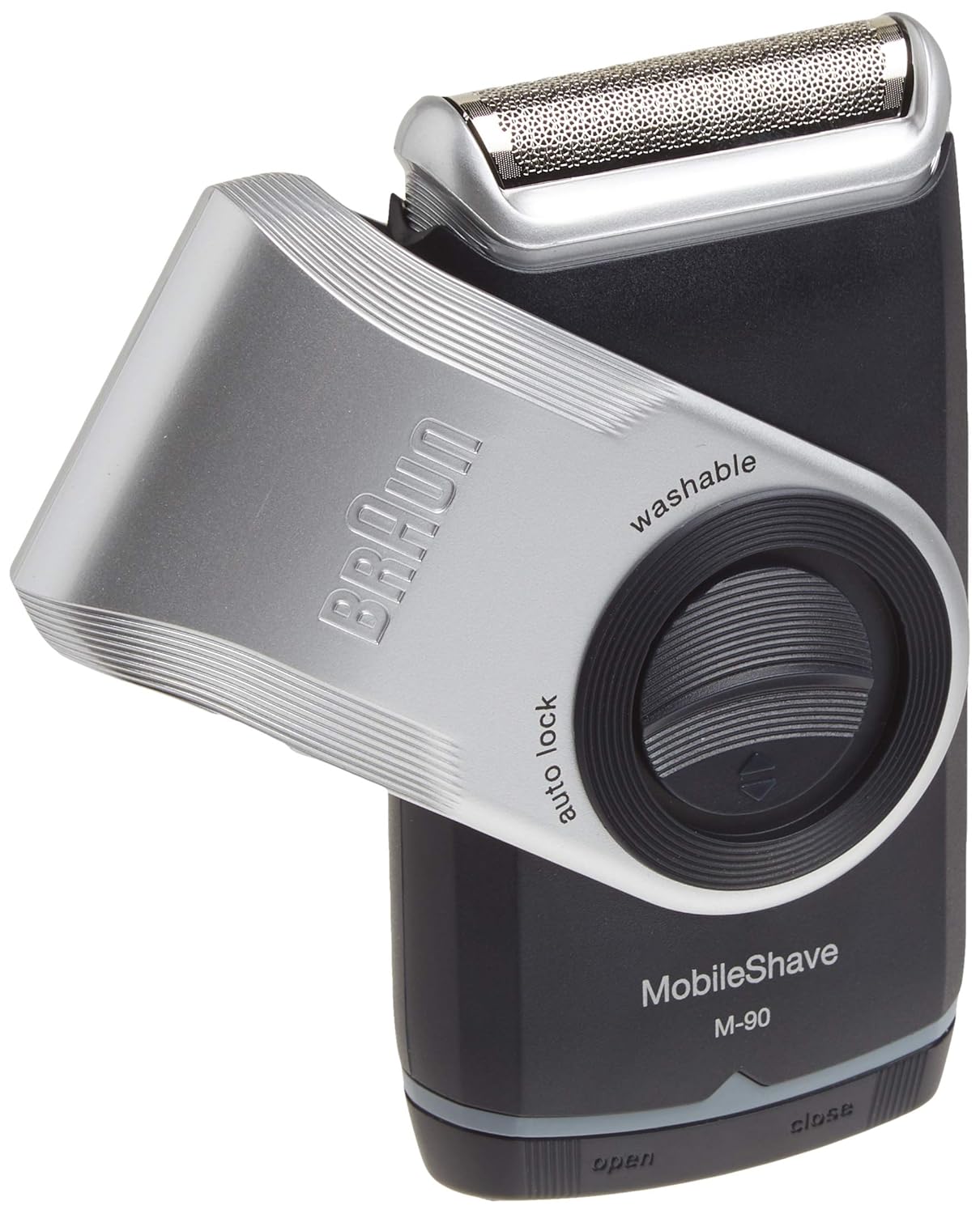 Braun Electric Razor - M90 Mobile Shaver with Precision Trimmer | Washable Design for Easy Cleaning