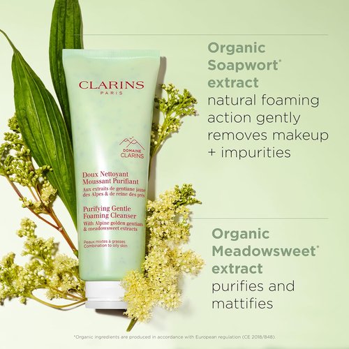 Clarins Purifying Gentle Foaming Face Cleanser - Cleanses & Mattifies for Combination to Oily Skin