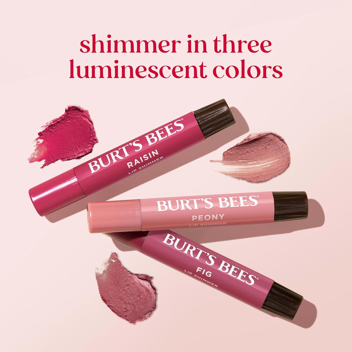 Burt's Bees Lip Shimmer - Tinted Lip Balm Stick for All-Day Hydration | 3 Warm Shades, 0.09 Oz Each