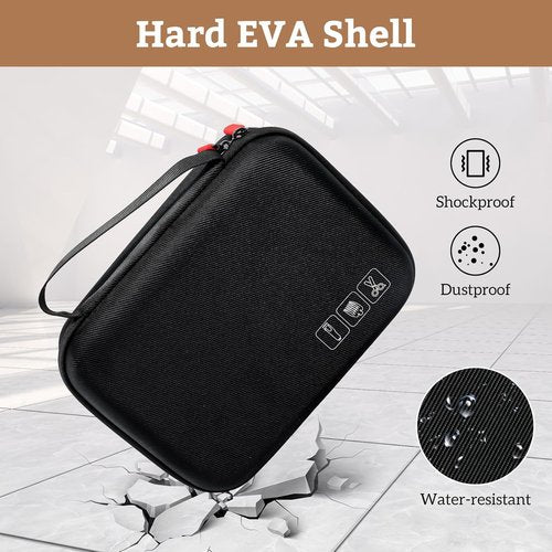 ProCase Hard Travel Case - Hair Clippers Organizer with Storage for Wahl, Andis, Hatteker & More - Black