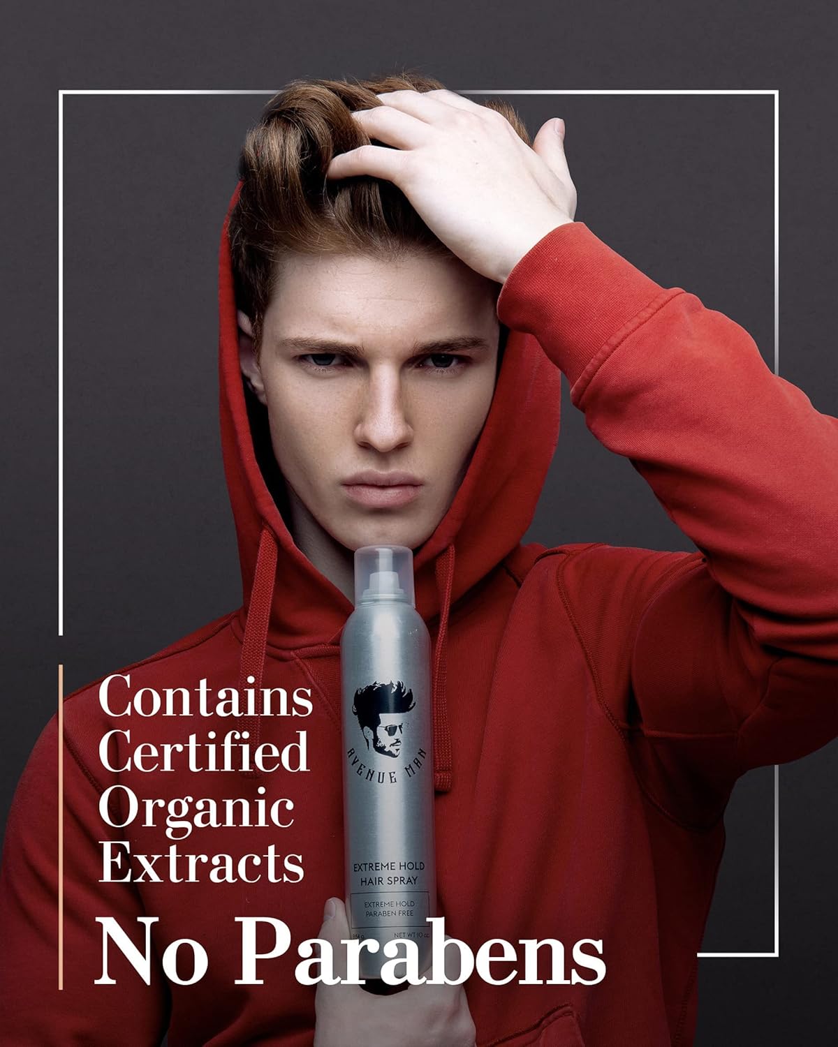 Avenue Man Extreme Hold Hairspray - Paraben-Free Formula with Natural Extracts | 9.0 oz Extra Firm Hold