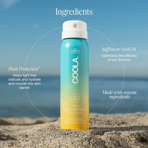COOLA Organic Sunscreen SPF 30 - Vegan & Gluten-Free Sunblock Spray for Daily Protection | Piña Colada Scent