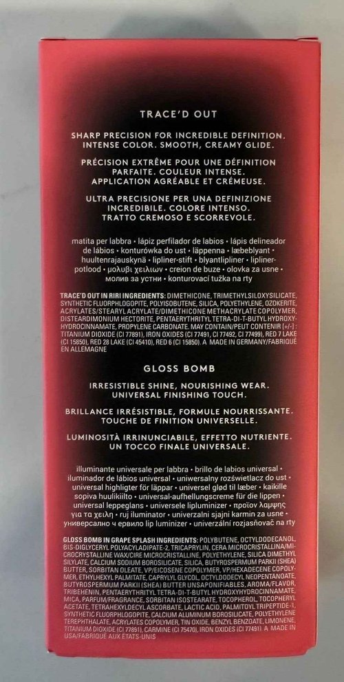 FENTY BEAUTY Lined + Luminized 2-Piece Lip Set | RiRi Lip Liner & Grape Splash Gloss Bomb | 0.044 oz + 0.3 fl oz