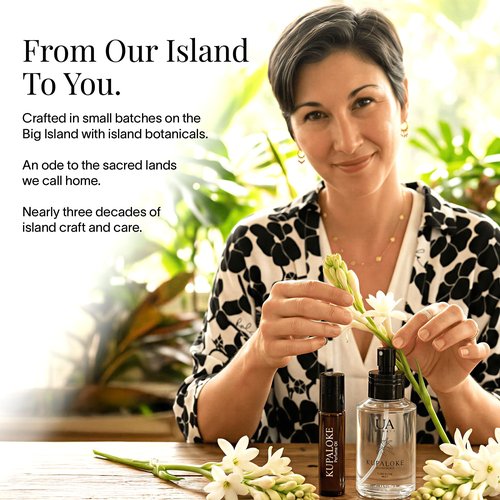Kupaloke Tuberose Body and Hair Mist from Hawaii, Hair Perfume for a Light, Hydrating Refresh, Body Mist for Women and Men, Alcohol-Free, With Moisturizing Hyaluronic Acid & Glycerin, 3.4 oz