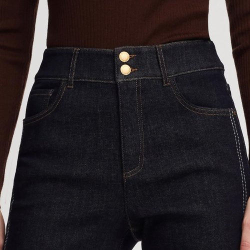 GOELIA Fleece Lined High Waist Wide Leg Jeans - Stretchy Thermal Denim Pants for Winter