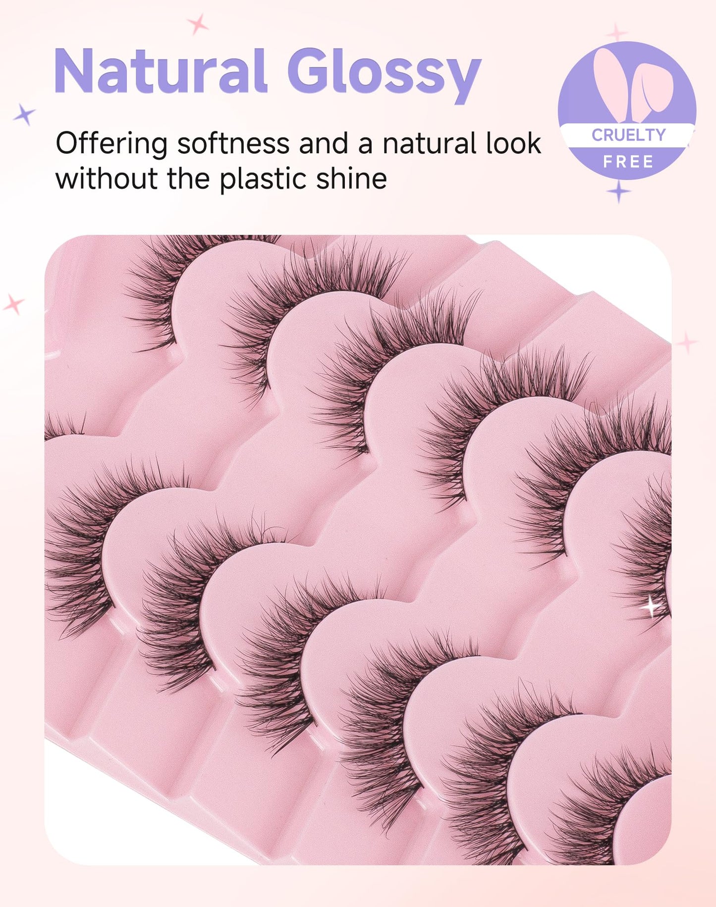 Easeful Natural Wispy Lashes False Eyelashes Strip Lashes Nature02