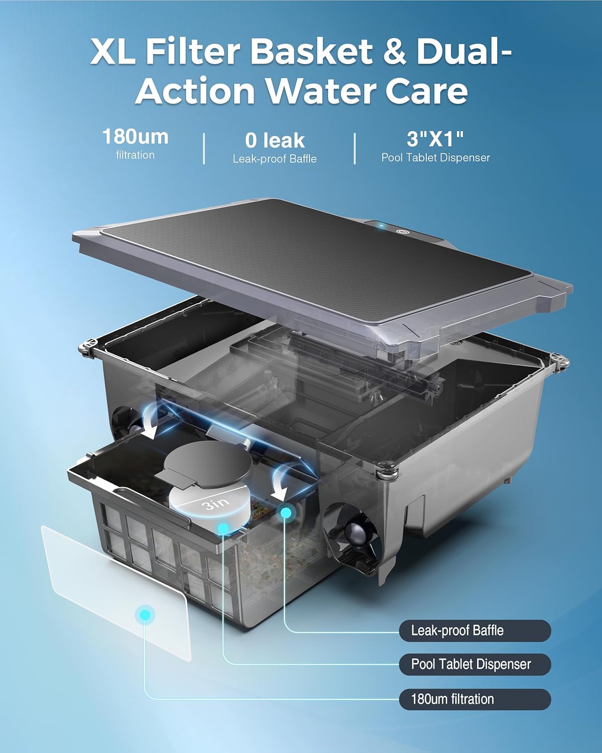 T2B Solar Pool Skimmer Robot - App & Remote Control | 2026 Upgraded Automatic Cleaner for Inground & Above-Ground Pools