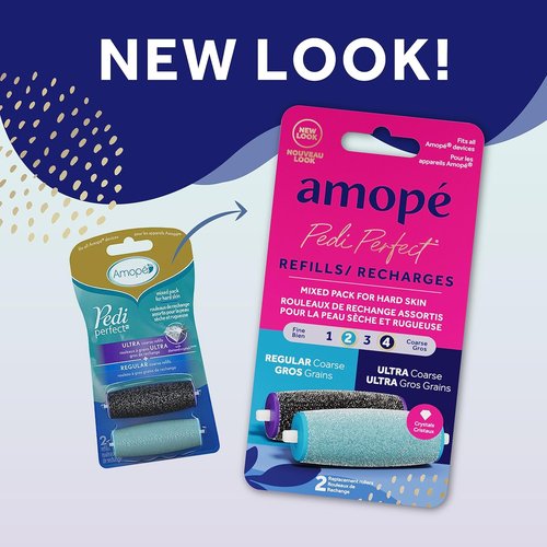 Amope Pedi Perfect Electric Callus Remover Refills - Diamond Crystal Heads for Hard Skin | 2 Count