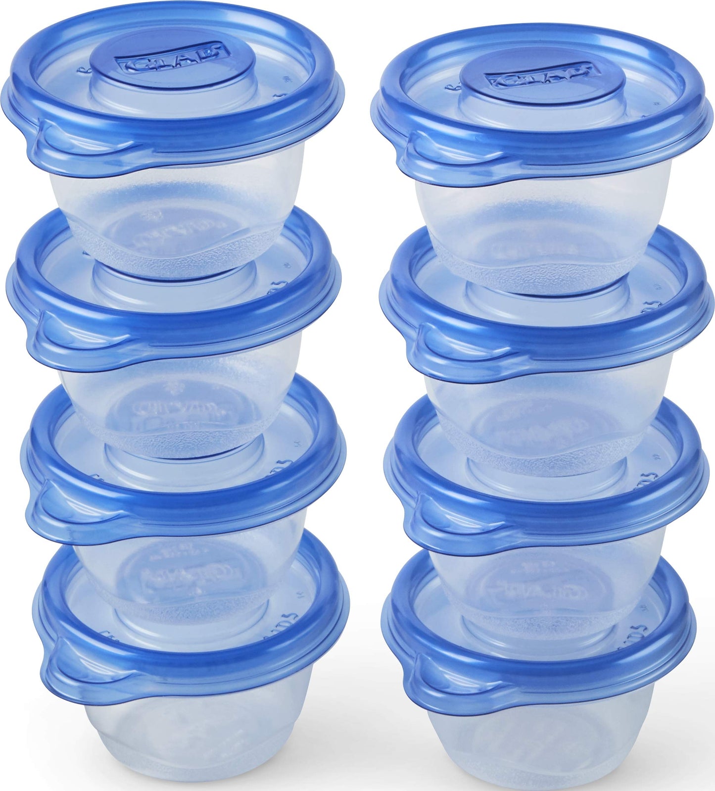 Glad GladWare To Go Snack Food Storage Containers - Medium Round - Meal Container Holds up to 24 Ounces of Food - Lock Tight Seal, 4 Count