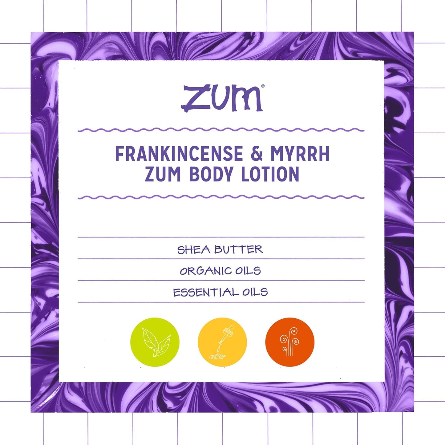 ZUM Frankincense & Myrrh Lotion - Nourishing Moisturizer for Soft Skin | 8 Oz