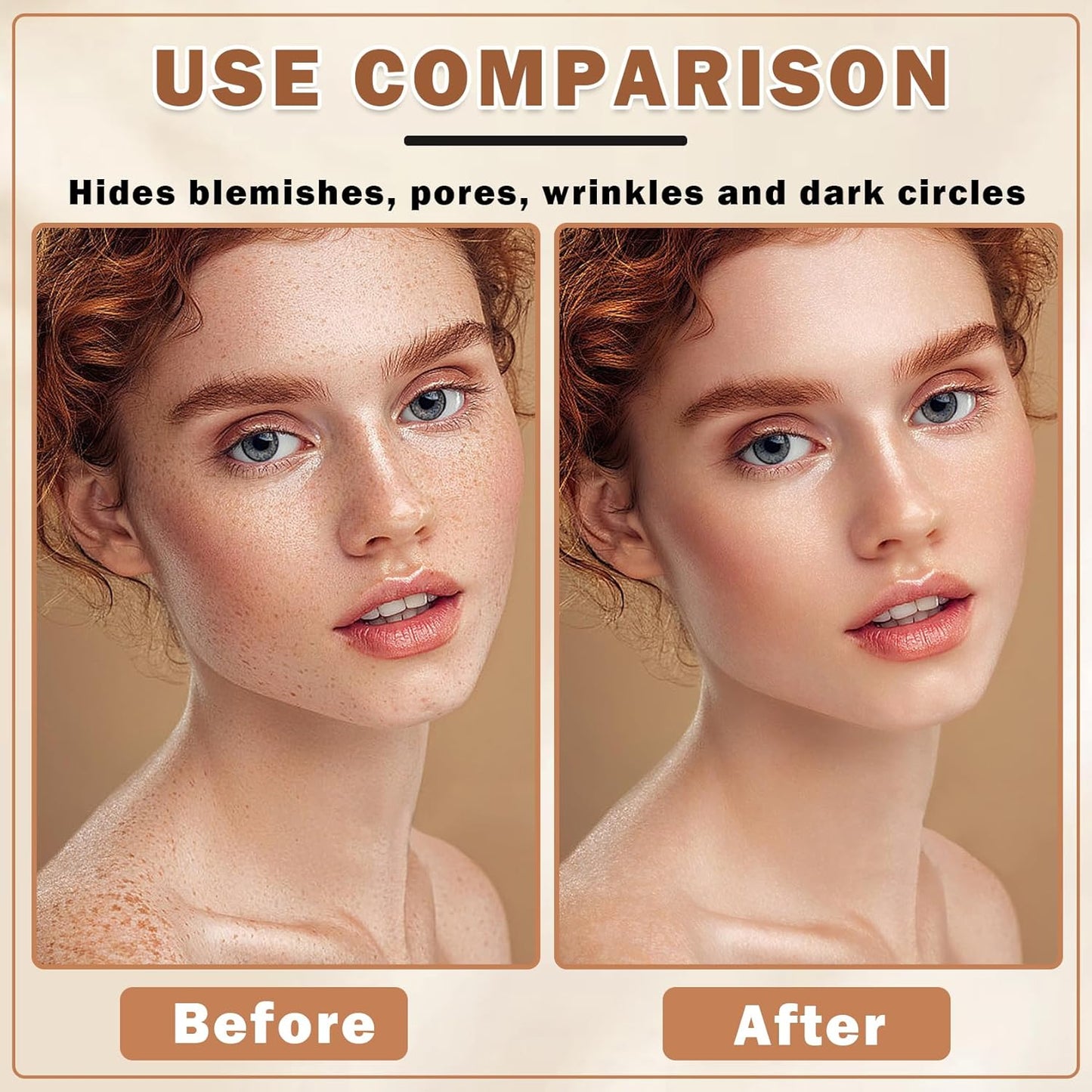 Skiennix Airbrush Foundation Makeup Spray - Full Coverage for Mature Skin | Long-Lasting & Waterproof (Natural/Warm Porcelain)