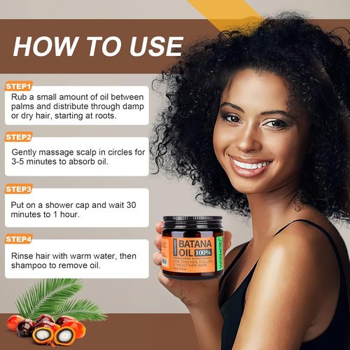Dr Sebi Batana Oil - 100% Raw Organic Hair Growth Mask | Promotes Thickness & Prevents Loss - 2 fl oz