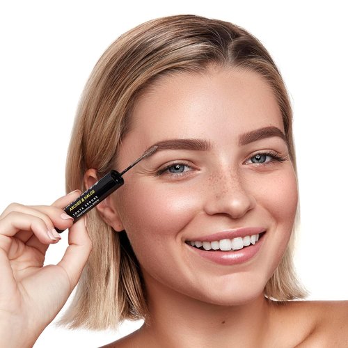 Arches and Halos Microfiber Tinted Brow Mousse - Water-Resistant Eyebrow Shaper - Vegan - Neutral Brown - 0.11 oz