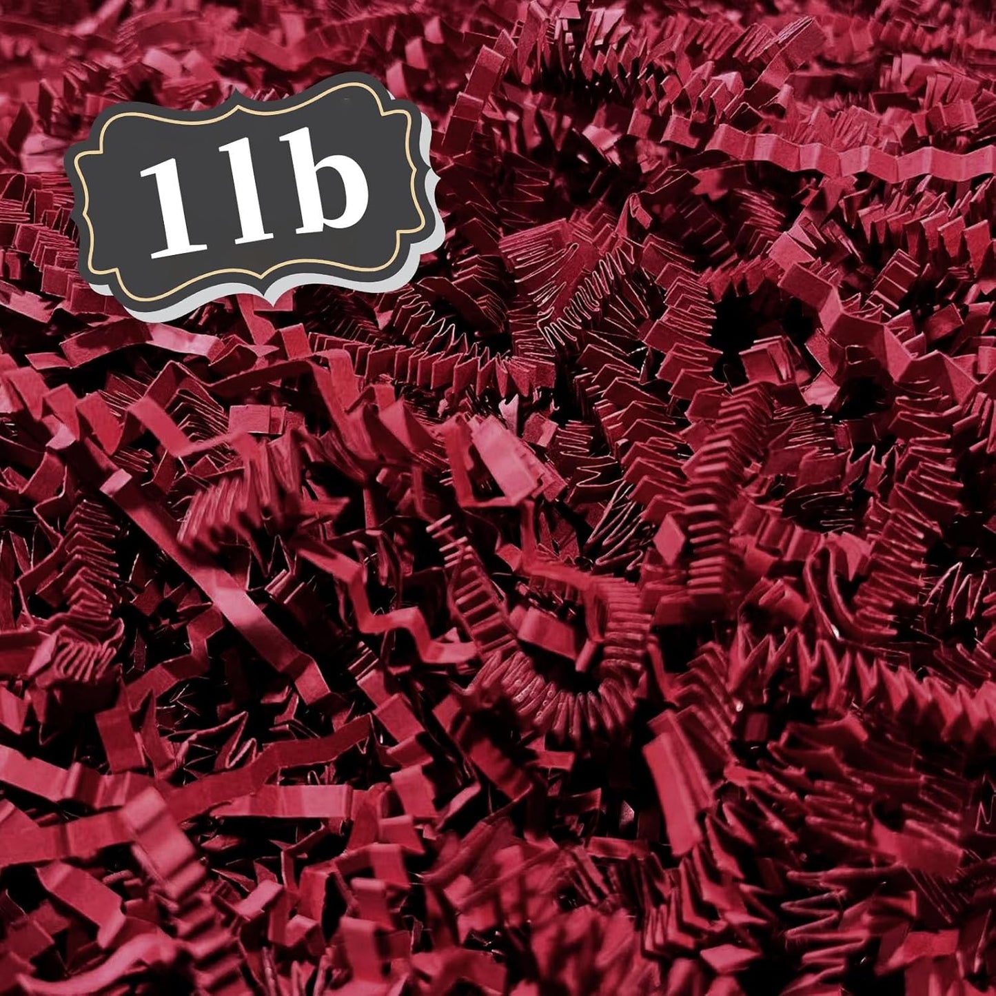 ZEBMOON Crinkle Cut Paper Shred Filler - 1 LB Dark Red for Gift Wrapping & Party Decorations