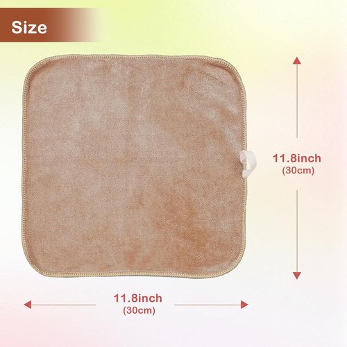 Nugilla Makeup Remover Cloth - Reusable Microfiber Towels, Fast-Drying 12x12 Inch, 6 Pack in Brown