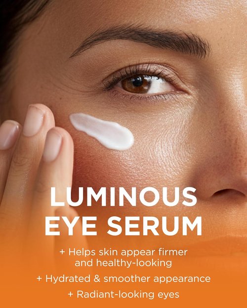 Andalou Naturals Luminous Eye Serum - Illuminating Under Eye Moisturizer with Vitamin C & Caffeine - 0.6 Oz