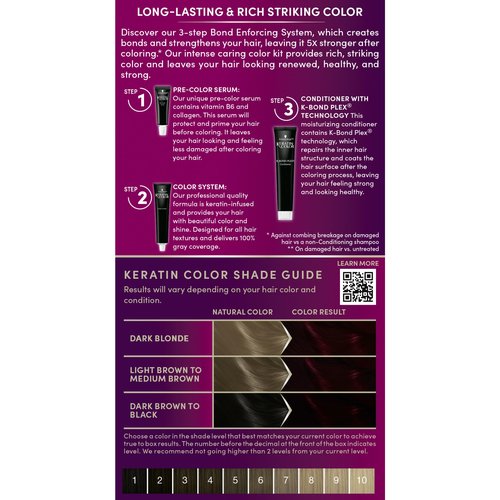 Schwarzkopf Keratin Permanent Hair Dye Cream, 1.8 Ruby Noir, Professional Quality Color for Up to 100% Gray Coverage, Bond Enforcing System