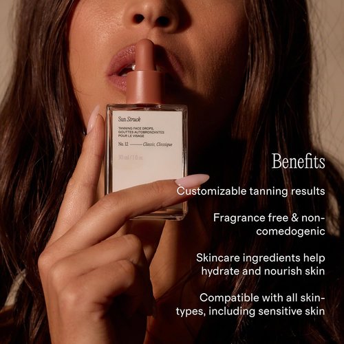Lux Unfiltered N°12 Sun Struck Bronzing Face Tanning Drops - Gradual Self Tanner for Natural Glow | Vegan & Cruelty Free