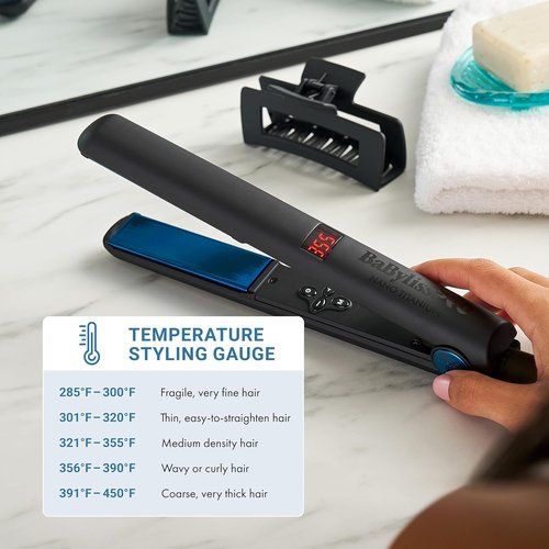 BaBylissPRO Nano Titanium Flat Iron - Digital Hair Straightener for Salon-Quality Styling