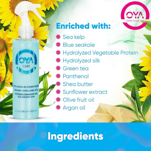 OYA Leave-In Hair Conditioner - 236 ml | Hydrate, Detangle & De-Frizz for Natural, Color-Treated Hair
